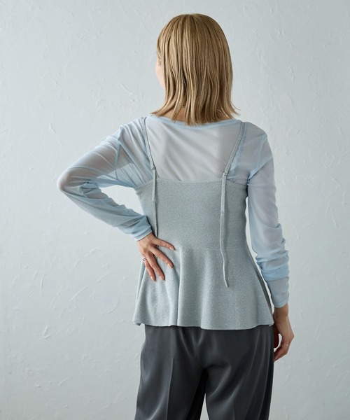 meilmada（メイルマダ）の「ラメニットペプラムキャミソール（キャミソール・レディース・ベージュ/グレー/チャコールグレー・MEDIUM）」の8枚目の写真