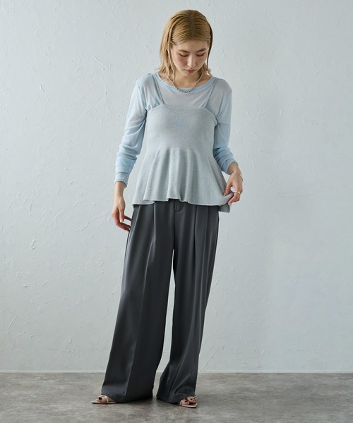 meilmada（メイルマダ）の「ラメニットペプラムキャミソール（キャミソール・レディース・ベージュ/グレー/チャコールグレー・MEDIUM）」の9枚目の写真