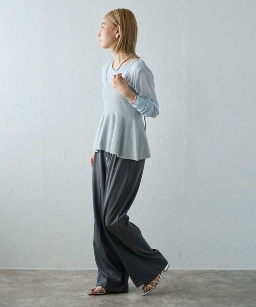 meilmada（メイルマダ）の「ラメニットペプラムキャミソール（キャミソール・レディース・ベージュ/グレー/チャコールグレー・MEDIUM）」の10枚目の写真