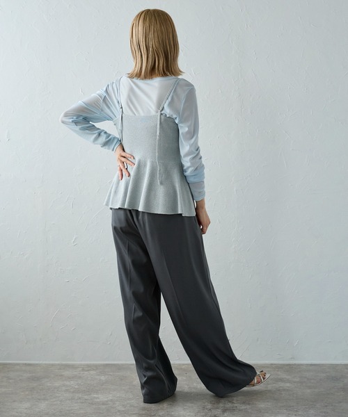 meilmada（メイルマダ）の「ラメニットペプラムキャミソール（キャミソール・レディース・ベージュ/グレー/チャコールグレー・MEDIUM）」の11枚目の写真