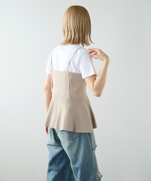 meilmada（メイルマダ）の「ラメニットペプラムキャミソール（キャミソール・レディース・ベージュ/グレー/チャコールグレー・MEDIUM）」の16枚目の写真