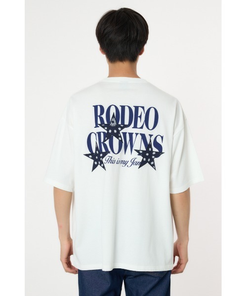 RODEO CROWNS WIDE BOWL(ロデオクラウンズワイドボウル)の「バンダナスターアップリケ Tシャツ(Tシャツ/カットソー・メンズ・ホワイト/レッド/ブラック・MEDIUM/LARGE)」の11枚目の写真