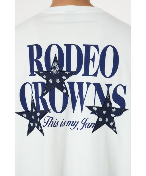 RODEO CROWNS WIDE BOWL(ロデオクラウンズワイドボウル)の「バンダナスターアップリケ Tシャツ(Tシャツ/カットソー・メンズ・ホワイト/レッド/ブラック・MEDIUM/LARGE)」の15枚目の写真