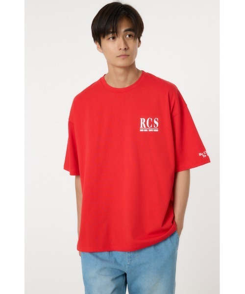 RODEO CROWNS WIDE BOWL(ロデオクラウンズワイドボウル)の「バンダナスターアップリケ Tシャツ(Tシャツ/カットソー・メンズ・ホワイト/レッド/ブラック・MEDIUM/LARGE)」の5枚目の写真