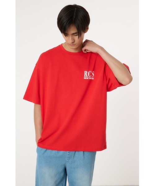 RODEO CROWNS WIDE BOWL(ロデオクラウンズワイドボウル)の「バンダナスターアップリケ Tシャツ(Tシャツ/カットソー・メンズ・ホワイト/レッド/ブラック・MEDIUM/LARGE)」の6枚目の写真