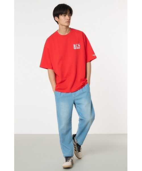 RODEO CROWNS WIDE BOWL(ロデオクラウンズワイドボウル)の「バンダナスターアップリケ Tシャツ(Tシャツ/カットソー・メンズ・ホワイト/レッド/ブラック・MEDIUM/LARGE)」の7枚目の写真