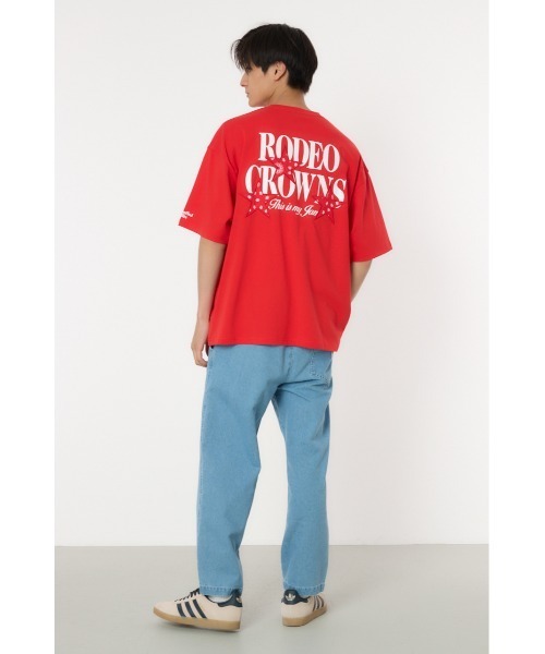 RODEO CROWNS WIDE BOWL(ロデオクラウンズワイドボウル)の「バンダナスターアップリケ Tシャツ(Tシャツ/カットソー・メンズ・ホワイト/レッド/ブラック・MEDIUM/LARGE)」の8枚目の写真