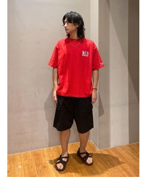 RODEO CROWNS WIDE BOWL(ロデオクラウンズワイドボウル)の「バンダナスターアップリケ Tシャツ(Tシャツ/カットソー・メンズ・ホワイト/レッド/ブラック・MEDIUM/LARGE)」の19枚目の写真