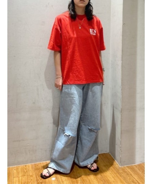 RODEO CROWNS WIDE BOWL(ロデオクラウンズワイドボウル)の「バンダナスターアップリケ Tシャツ(Tシャツ/カットソー・メンズ・ホワイト/レッド/ブラック・MEDIUM/LARGE)」の21枚目の写真
