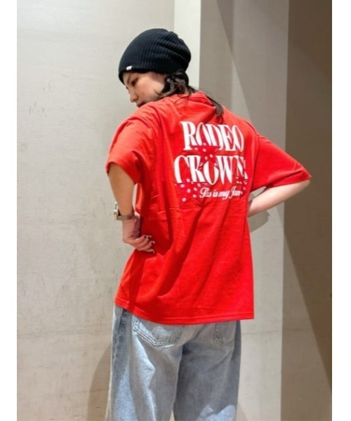 RODEO CROWNS WIDE BOWL(ロデオクラウンズワイドボウル)の「バンダナスターアップリケ Tシャツ(Tシャツ/カットソー・メンズ・ホワイト/レッド/ブラック・MEDIUM/LARGE)」の20枚目の写真