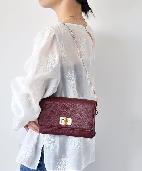 quaranciel(カランシエル)の「quaranciel: 3way チェーン付 ミニ ショルダー ポシェット(ショルダーバッグ・レディース・ベージュ/ブラック/ワイン・ONE SIZE)」の22枚目の写真