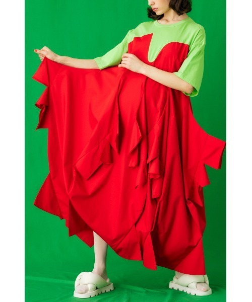 ENFOLD(エンフォルド)の「Washedタイプライター Pointyドレス(ワンピース・レディース・レッド・38/36)」の14枚目の写真