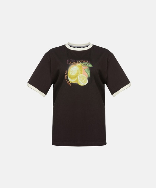 【セール】【メトロシティ】レモンプリントTシャツ デザイン 半袖（Tシャツ/カットソー）｜METROCITY（メトロシティ）