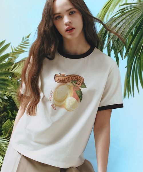 METROCITY（メトロシティ）の「【メトロシティ】レモンプリントTシャツ デザイン 半袖（Tシャツ/カットソー・レディース・グレー/アイボリー・M/L）」の8枚目の写真