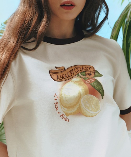 METROCITY（メトロシティ）の「【メトロシティ】レモンプリントTシャツ デザイン 半袖（Tシャツ/カットソー・レディース・グレー/アイボリー・M/L）」の15枚目の写真
