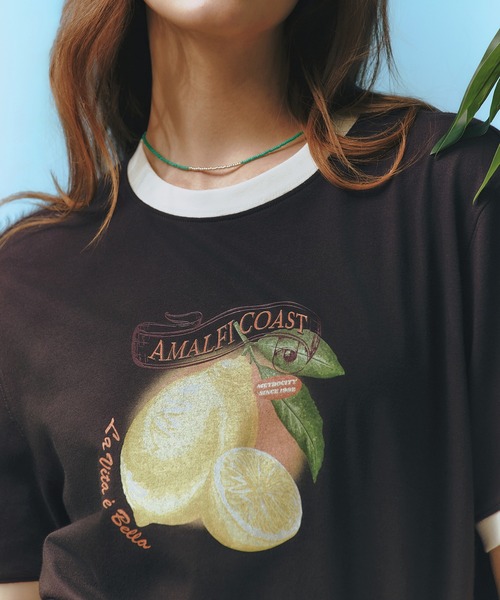 METROCITY（メトロシティ）の「【メトロシティ】レモンプリントTシャツ デザイン 半袖（Tシャツ/カットソー・レディース・グレー/アイボリー・M/L）」の16枚目の写真