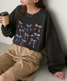 ヴィンテージカラフルリボンオーバーロンTEE