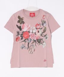 ｵｰｶﾞﾆｯｸｺｯﾄﾝ天竺ﾊﾟﾝｸﾌﾗﾜｰﾌﾟﾘﾝﾄｸﾗｼｯｸTｼｬﾂ