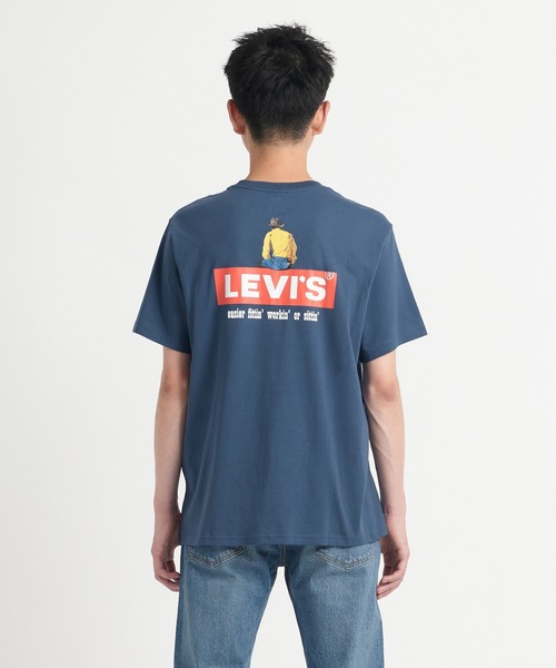 Levi's(リーバイス)の「Levi's/リーバイス リラックスフィット Tシャツ ブルー COWBOY BOXTAB SARGASS(Tシャツ/カットソー・メンズ・ブルー・S/M/L/XL)」の9枚目の写真