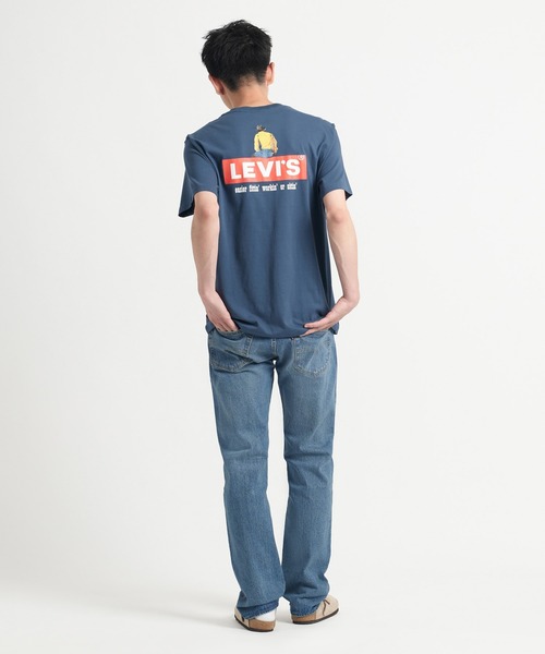 Levi's(リーバイス)の「Levi's/リーバイス リラックスフィット Tシャツ ブルー COWBOY BOXTAB SARGASS(Tシャツ/カットソー・メンズ・ブルー・S/M/L/XL)」の6枚目の写真
