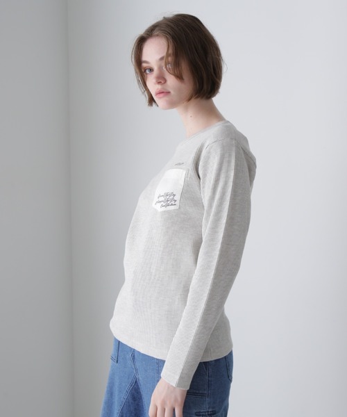 LS COLOR STITCH EMB WAFFLE T-SHIRT/カラーステッチ刺繍ワッフルTシャツ（Tシャツ/カットソー）｜AVIREX（アヴィレックス）