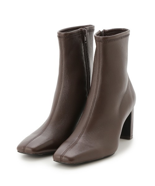 FRAY I.D（フレイアイディー）の「ラムレザースクエアトゥショートブーツ（ブーツ・レディース・ブラウン/シルバー/ブラック・36/37/38）」の8枚目の写真