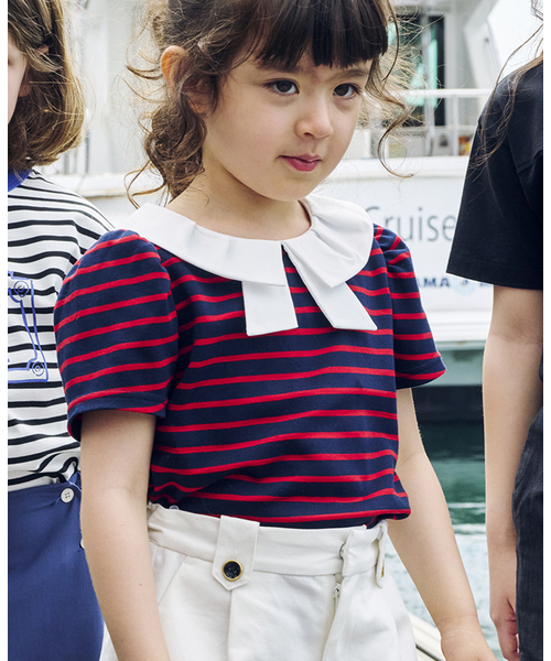 tシャツ リュバンカラー カットソー kids(90cm-140cm) レディース リュバンカラー カットソー kids(90cm-140cm)（Tシャツ