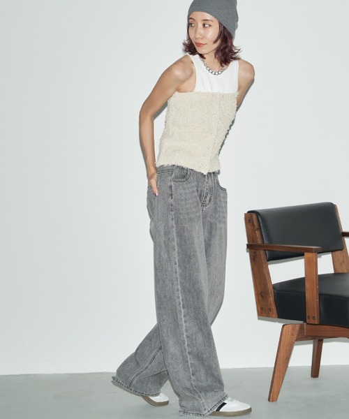 Auntie Rosa Holiday（アンティローザホリデー）の「テープヤーンフリンジビスチェ（チューブトップ・レディース・ナチュラル/ブラック・FREE）」の11枚目の写真