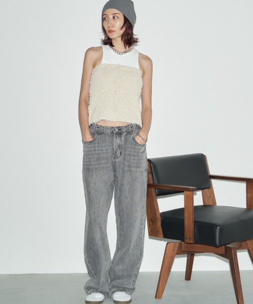 Auntie Rosa Holiday（アンティローザホリデー）の「テープヤーンフリンジビスチェ（チューブトップ・レディース・ナチュラル/ブラック・FREE）」の12枚目の写真