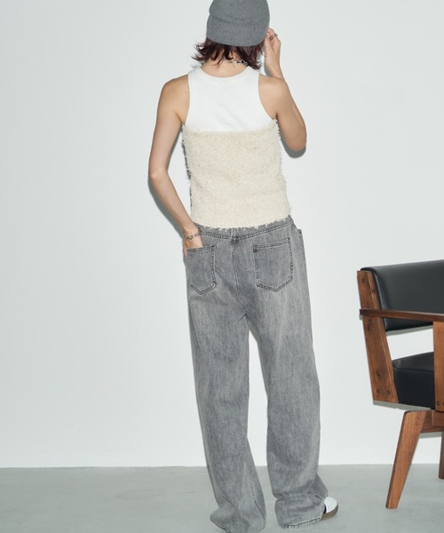 Auntie Rosa Holiday（アンティローザホリデー）の「テープヤーンフリンジビスチェ（チューブトップ・レディース・ナチュラル/ブラック・FREE）」の14枚目の写真