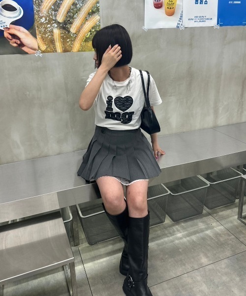 nemne store(ネンネストア)の「【低身長サイズあり】コリアンアソートTシャツ(Tシャツ/カットソー・レディース・ホワイト系その他/レッド/オフホワイト/ライトブルー・SMALL/MEDIUM)」の14枚目の写真