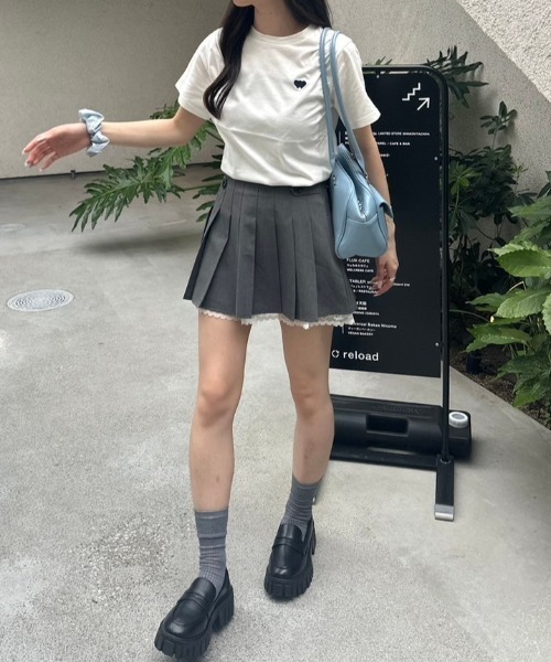 nemne store(ネンネストア)の「【低身長サイズあり】コリアンアソートTシャツ(Tシャツ/カットソー・レディース・ホワイト系その他/レッド/オフホワイト/ライトブルー・SMALL/MEDIUM)」の8枚目の写真