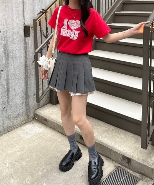 nemne store(ネンネストア)の「【低身長サイズあり】コリアンアソートTシャツ(Tシャツ/カットソー・レディース・ホワイト系その他/レッド/オフホワイト/ライトブルー・SMALL/MEDIUM)」の22枚目の写真