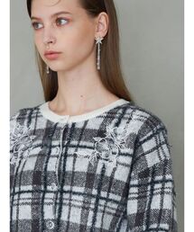 MERCURYDUO | エンブロイダリーラメチェックシャギーカーディガン(カーディガン/ボレロ)