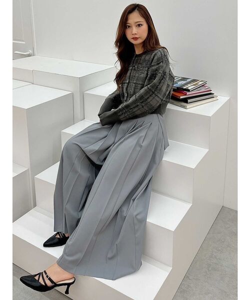 MERCURYDUO（マーキュリーデュオ）の「エンブロイダリーラメチェックシャギーカーディガン（カーディガン/ボレロ・レディース・アイボリー/チャコールグレー・FREE）」の14枚目の写真