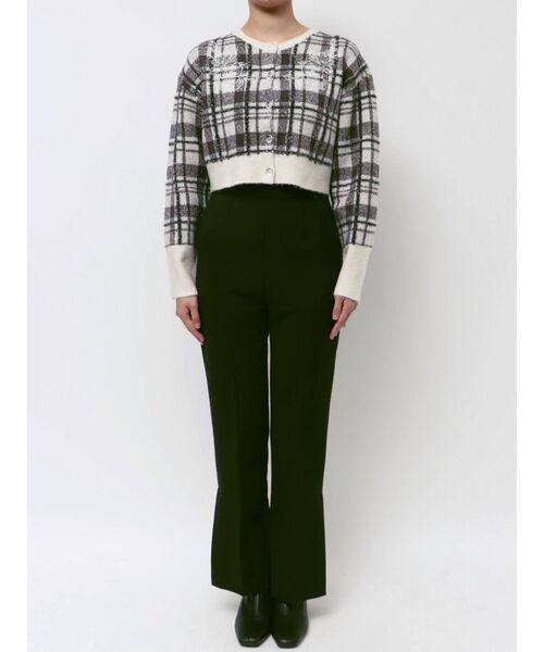 MERCURYDUO（マーキュリーデュオ）の「エンブロイダリーラメチェックシャギーカーディガン（カーディガン/ボレロ・レディース・アイボリー/チャコールグレー・FREE）」の7枚目の写真