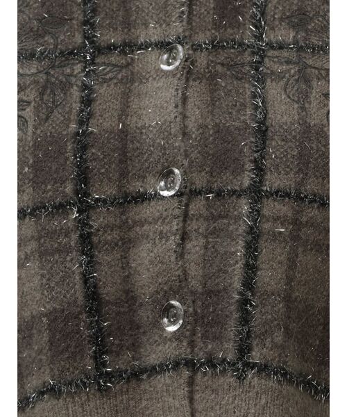 MERCURYDUO（マーキュリーデュオ）の「エンブロイダリーラメチェックシャギーカーディガン（カーディガン/ボレロ・レディース・アイボリー/チャコールグレー・FREE）」の8枚目の写真