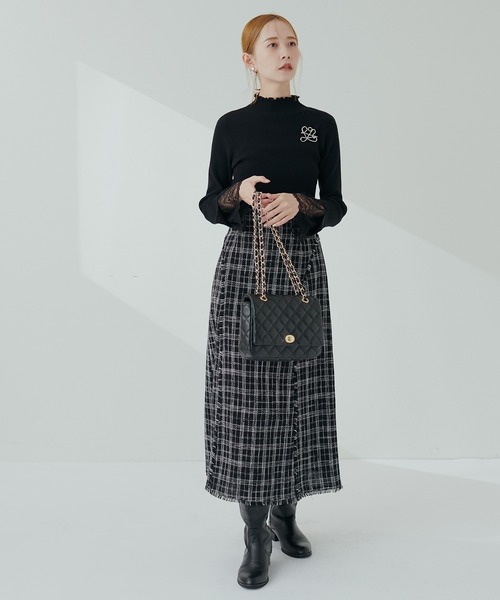 natural couture(ナチュラルクチュール)の「袖口レースもちもちリブタートル(ニット/セーター・レディース・モカ/ピンク/ベージュ系その他/オフホワイト/チャコールグレー/ブラック系その他/サックスブルー/ブラック・FREE)」の14枚目の写真