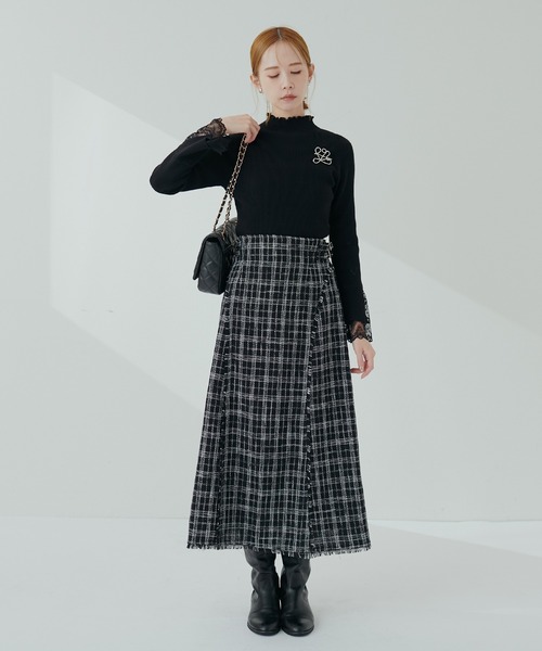 natural couture(ナチュラルクチュール)の「袖口レースもちもちリブタートル(ニット/セーター・レディース・モカ/ピンク/ベージュ系その他/オフホワイト/チャコールグレー/ブラック系その他/サックスブルー/ブラック・FREE)」の15枚目の写真