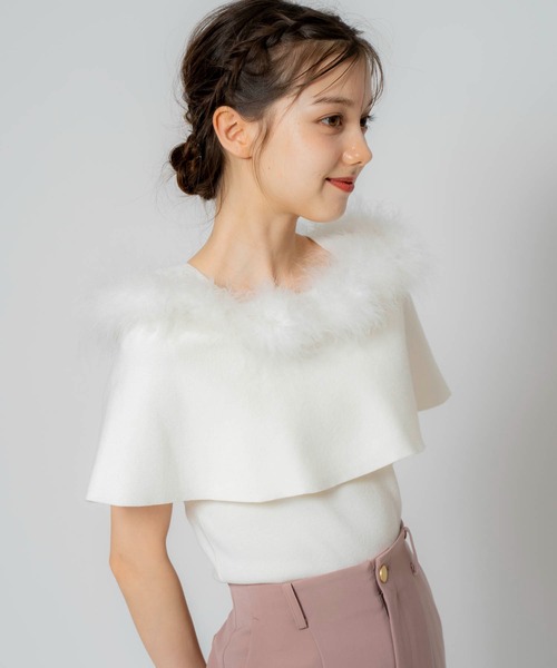 NOELA（ノエラ）の「フェザートリムニット（ニット/セーター・レディース・オフホワイト/サックスブルー/ピンク/ブラック・フリー）」の11枚目の写真