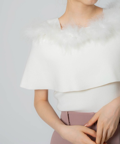 NOELA（ノエラ）の「フェザートリムニット（ニット/セーター・レディース・オフホワイト/サックスブルー/ピンク/ブラック・フリー）」の12枚目の写真