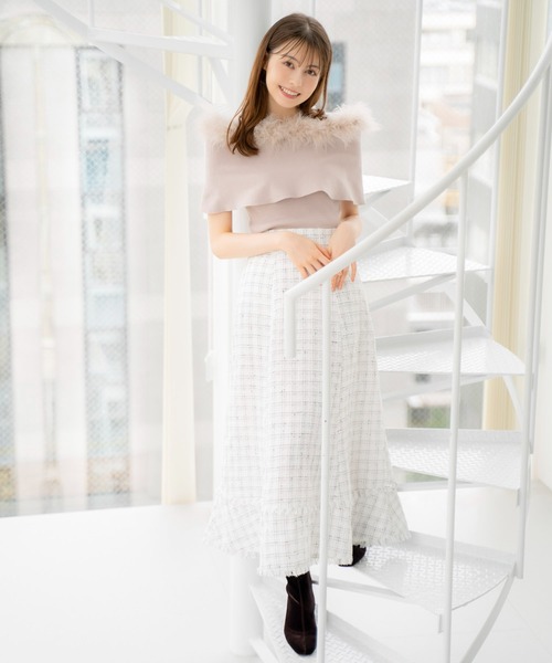 NOELA（ノエラ）の「フェザートリムニット（ニット/セーター・レディース・オフホワイト/サックスブルー/ピンク/ブラック・フリー）」の18枚目の写真