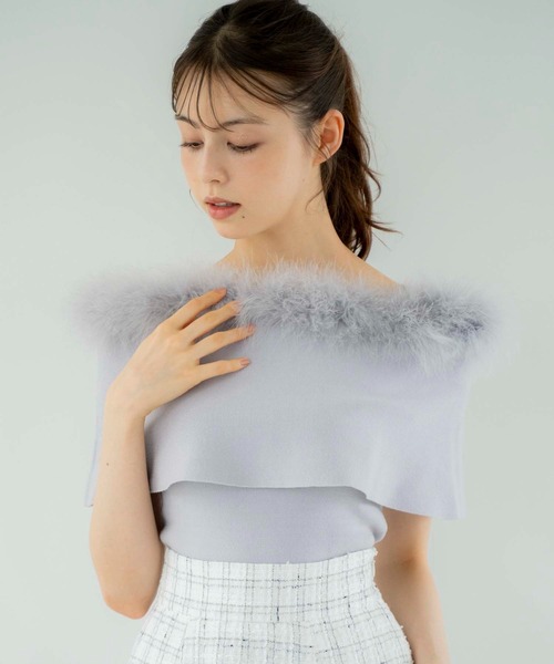 NOELA（ノエラ）の「フェザートリムニット（ニット/セーター・レディース・オフホワイト/サックスブルー/ピンク/ブラック・フリー）」の22枚目の写真