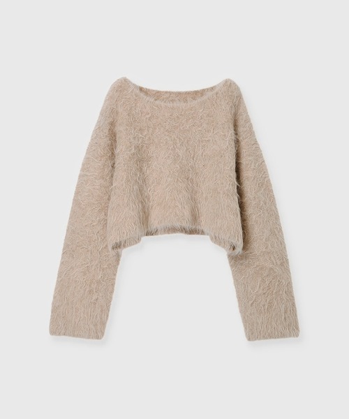 anuans スーリーアルパカショートニットプルオーバー (BEIGE) スーリーアルパカショートニットプルオーバー(ニット/セーター