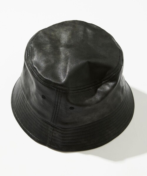 UMBRO（アンブロ）の「UMBRO/アンブロ SP PU LOGO HAT/別注 刺繍ロゴ バケットハット（ハット・メンズ・ブラウン/ブラック・ﾌﾘ-）」の6枚目の写真