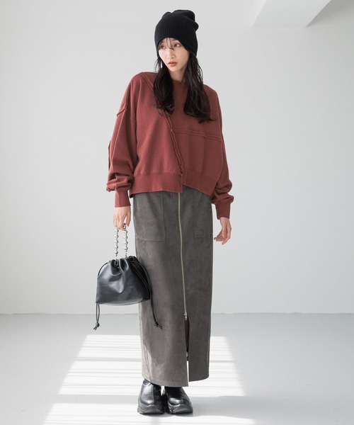 LOWRYS FARM(ローリーズファーム)の「スエードZIPタイトスカート 145793(スカート・レディース・ブラック/グレー/アイボリー/ブラウン・FREE)」の8枚目の写真