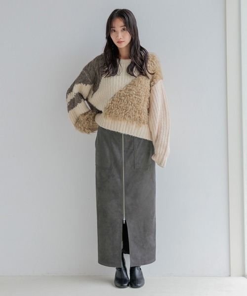 LOWRYS FARM(ローリーズファーム)の「スエードZIPタイトスカート 145793(スカート・レディース・ブラック/グレー/アイボリー/ブラウン・FREE)」の18枚目の写真