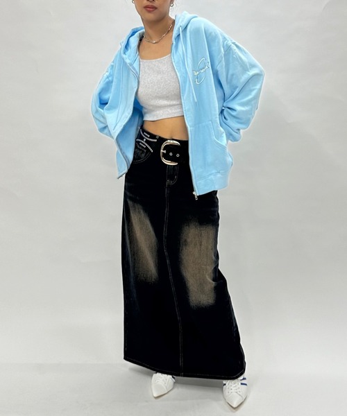 WHO'S WHO gallery（フーズフーギャラリー）の「【UNISEXユニセックス】BRONXヴィンテージライクサークルロゴジップパーカ（パーカー・レディース・ネイビー/ブラック/サックスブルー・MEDIUM/LARGE）」の22枚目の写真