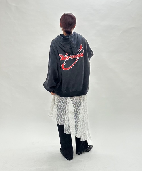 WHO'S WHO gallery（フーズフーギャラリー）の「【UNISEXユニセックス】BRONXヴィンテージライクサークルロゴジップパーカ（パーカー・レディース・ネイビー/ブラック/サックスブルー・MEDIUM/LARGE）」の8枚目の写真