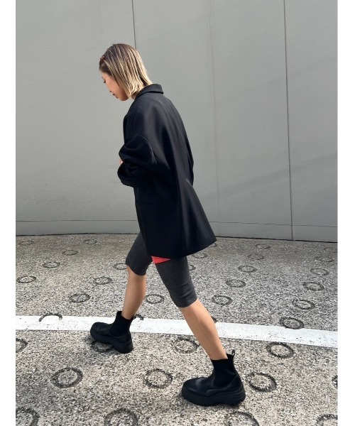 BLACK BY MOUSSY（ブラックバイマウジー）の「tereko half leggings(テレコハーフレギンス)（レギンス/スパッツ・レディース・チャコールグレー/ブラック・FREE）」の11枚目の写真